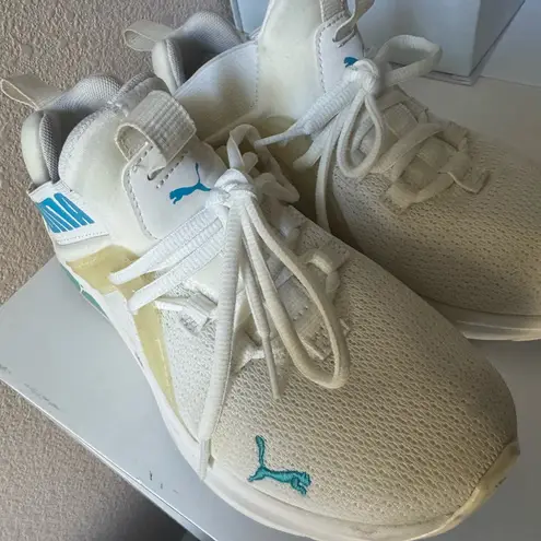 Puma  Cream and Blue Running Shoes