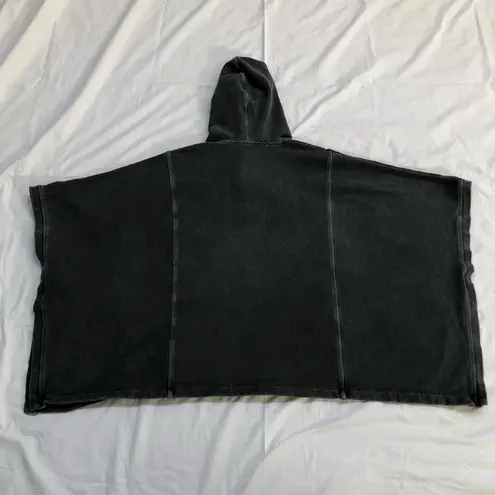 Poetry Charcoal Poncho Sweatshirt Hoodie