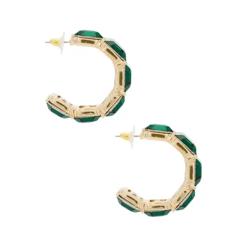 8 Other Reasons Envy Hoop in Gold & Green One Size Womens
