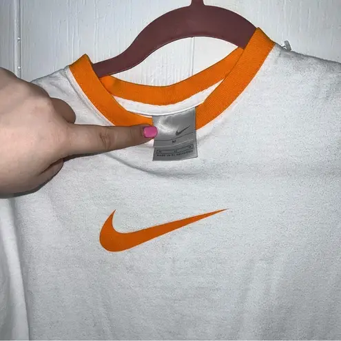 Nike Gray tag orange  baby tee size medium with glitter detail Y2K 90’s