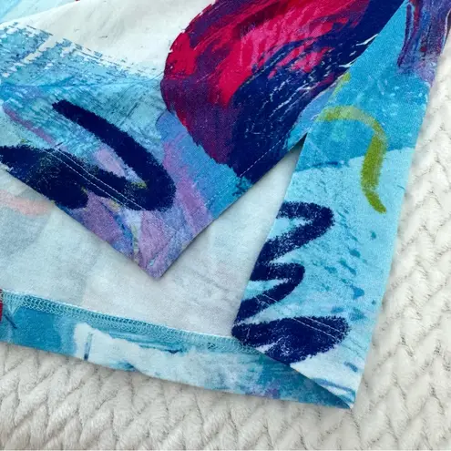 Ali Miles Multicolor Abstract 3/4 Sleeve Top XLP Artsy Lagenlook Embellished Blue Size undefined