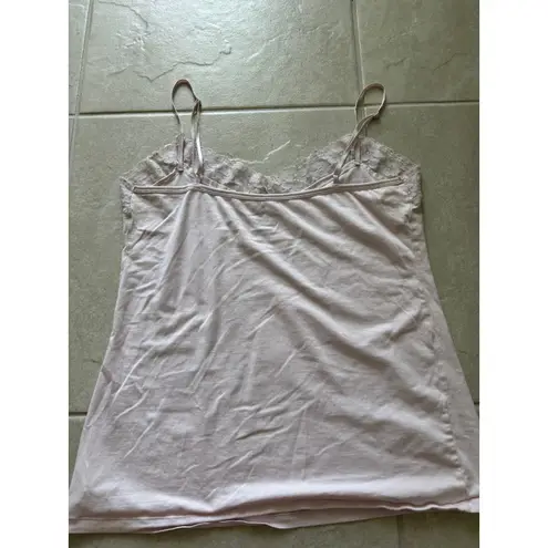 Old Navy Vintage  Cami Womens Large‎ Pink Knit Lace Trim Layering 90s Y2K Preppy