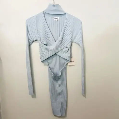 superdown NWT  Alora Wrap Mini Dress in Baby‎ Blue size Medium