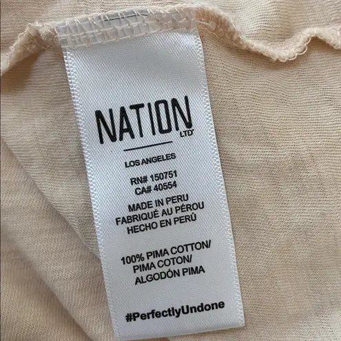 Nation Ltd  Ruffled Long Sleeve Top in Light Pink size small