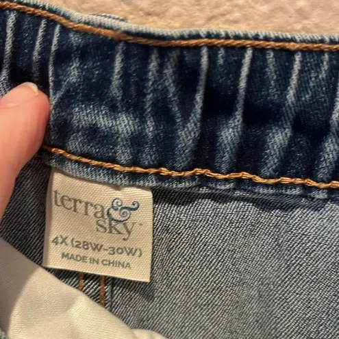 Terra & Sky New Women’s Elastic Back Denim Jean Shorts Size 4X NWT