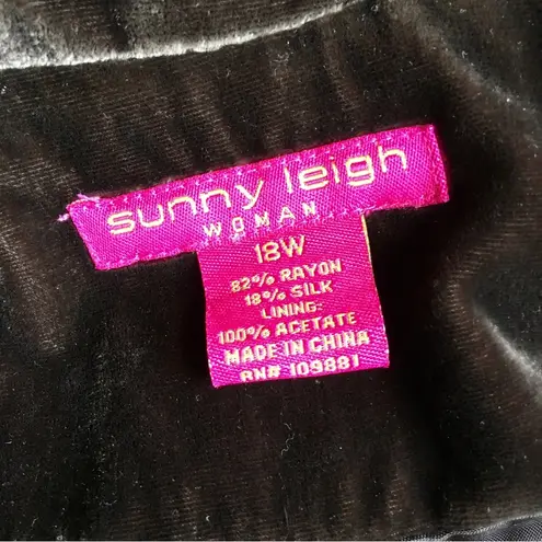 Sunny Leigh Velour Two Button Blazer, Brown, Size 18W