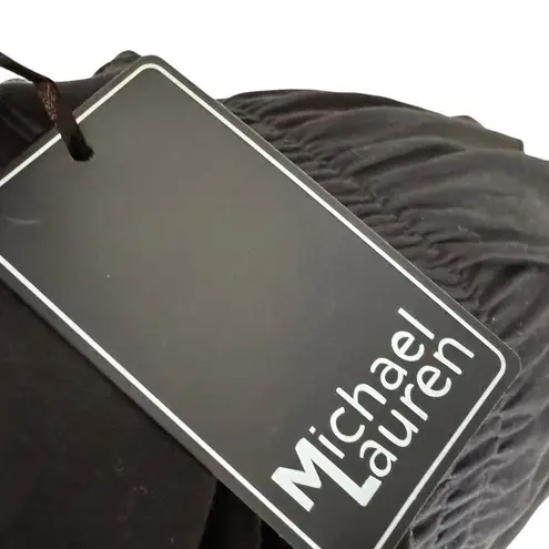 Michael Lauren NWT Tie Shoulder Smocked Waist Knit Mini Dress Black Size L