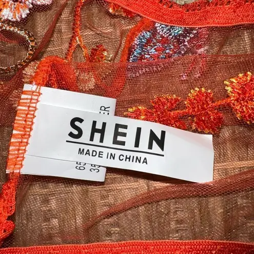 one piece orange sheer mesh Nighty! New Size L