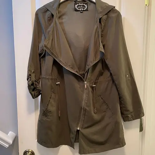 Ambiance olive green asymmetrical zip up jacket Size M Size M