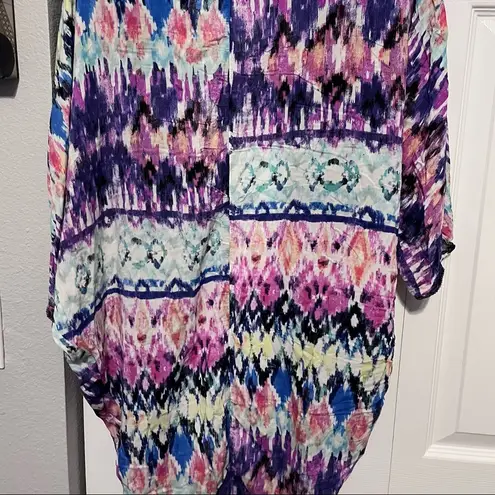 Cotton On  multicolored print kimono with beading on sleeves size xs