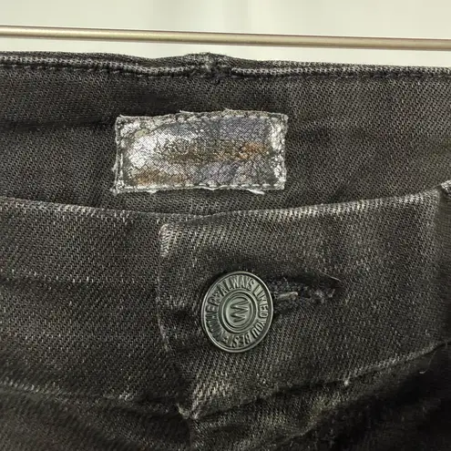 Mother The Looker Destroyed Ride Low Rise Skinny Jeans in Black Size 26