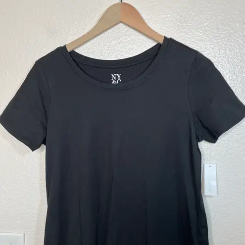 New York & Co. Black Cotton tie knot T-Shirt Dress XS