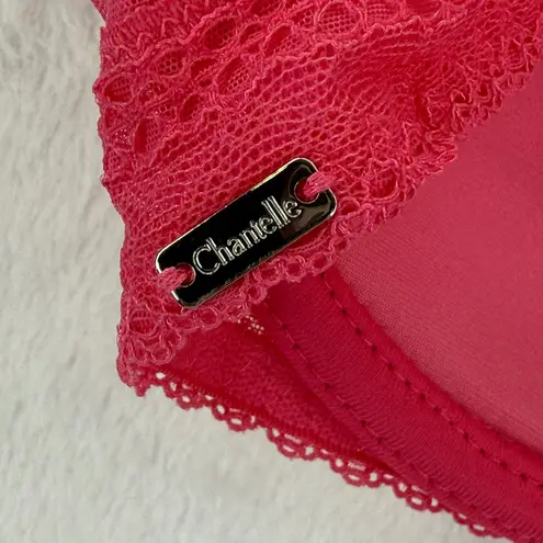Chantelle Pink Lace Plunge Push Up Bra Womens Size 34D