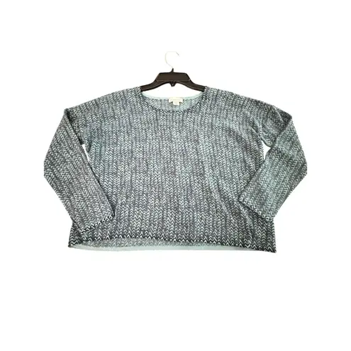 Garnet Hill Garnet Hill Women's Size Small Black Blue Thread Knit Sweater 100% Wool #HH5-4