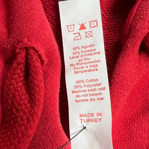 GC Red Cropped Hoodie Sweatshirt Long Sleeve Casual Women's Small New With Tags