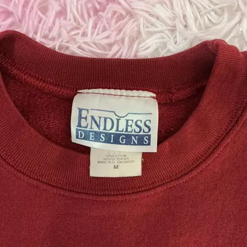 Endless Sun Endless Designs Vintage Embroidered Fall Leaves Sweatshirt Crewneck M
