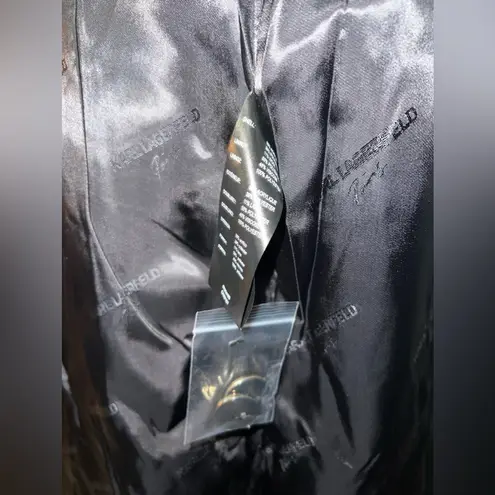 Karl Lagerfeld NWT $325 Paris Tailored Pickstitch Wool Blend Coat Black Sz Large