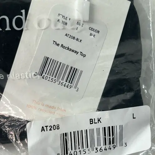 Andie Swim Rockaway Black Bikini Top NWT Size Large Adjustable Pullover