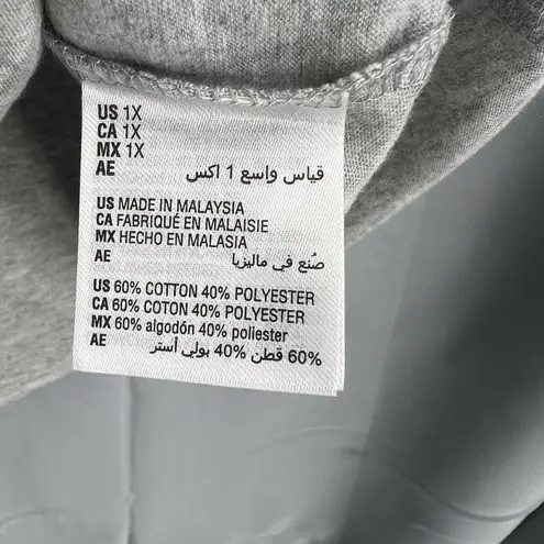 Jenni Intimates Sleep T-Shirt Gray Short Sleeve Size 1X New