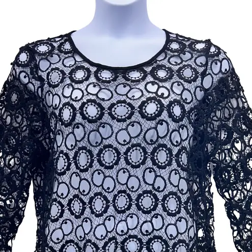 Black Lace Top XL Sheer Summer Festival Concert Fairy Grunge Beach Coverup