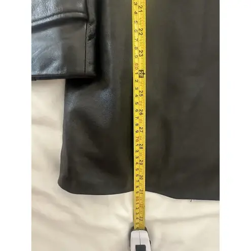 Marvin Richards J. Percy For Genuine Black Leather Coat Double Breasted Small