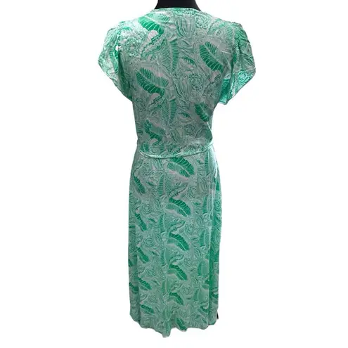 MELISSA ODABASH Bria Folie Maxi Kaftan Women's Size Small Green & White