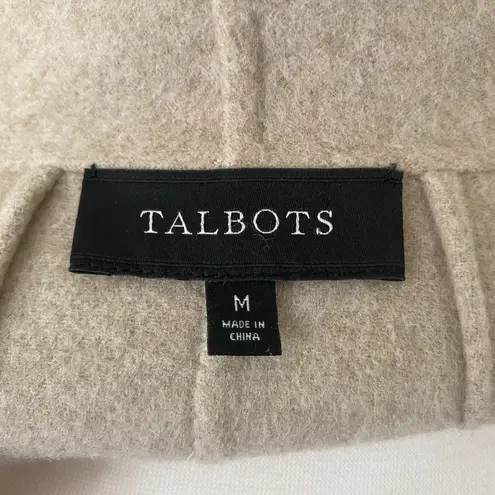 Talbots  Open Front Jacket Two Tone Wool Blend Tan Grey Coat Sz M