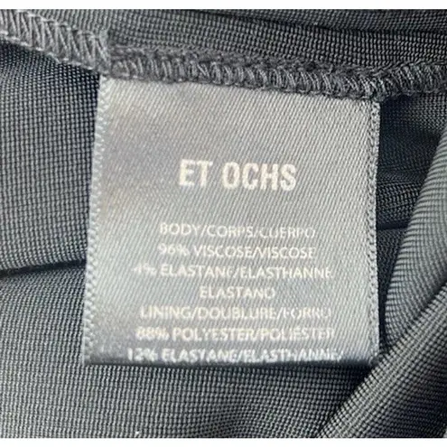 ET OCHS Ayden Plunge Neck Cutout Jersey Jumpsuit Black Womens Size 12 Sleeveless