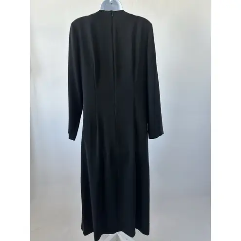 Orvis  VTG Black Classic Pleated Midi Dress USA Made Minimalist, Sz: 8-10? (b47)