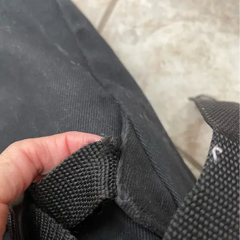 Fiocci Black Made In Italy Backpack Pockets Leather & Canvas Adjustable Straps Black