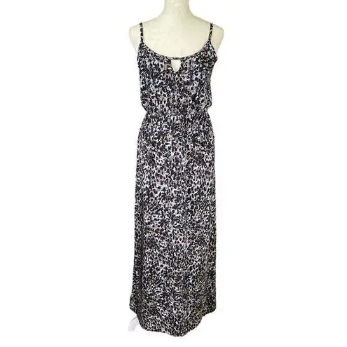 Eye Candy women's medium leopard print sleeveless stretchy maxi dress