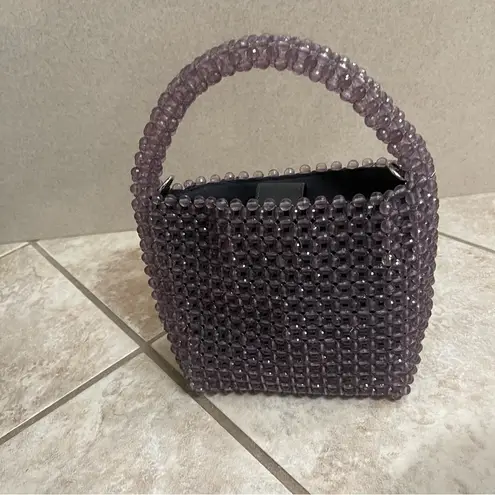 BOUFFANTS AND BROKEN HEARTS Kendra Dandy Halloween Skull Beaded Purse Handbag Purple