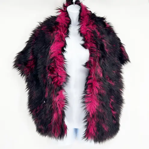 NWT Jennafer Grace Handmade Sangre Faux Fur Collar Shawl Cherry Blossom Lined Pink