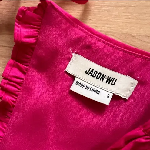 Jason Wu JASON‎ WU Hot Pink Cutout Open Back Eyelet Midi Summer Dress Size Small