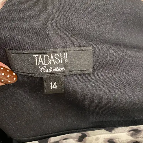 Tadashi Collection Silk Leopard Print Midi Dress Ruched V