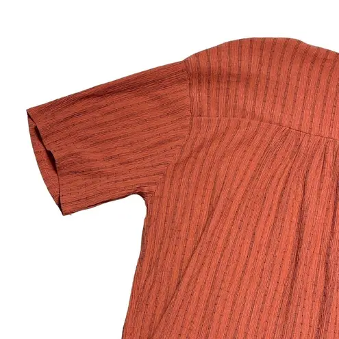 ZARA  Deep Orange V Neckline Short Sleeve Midi Dress US L