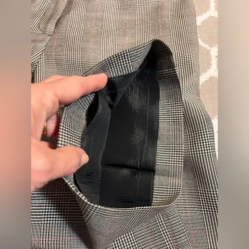 Brooks Brothers Trousers Black White Plaid Houndstooth 100% Wool lined pockets 4