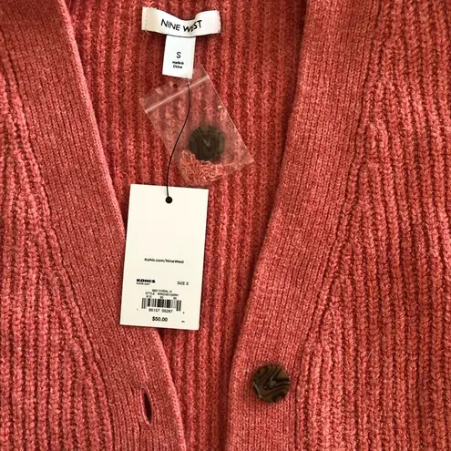 Nine West New  sweater, button open front, size small