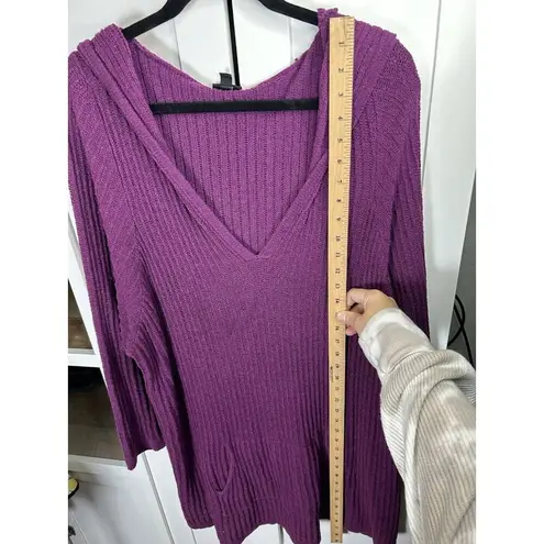 Torrid  Rib Tunic Women’s Hoodie Sweater Plum Purple 4X READ