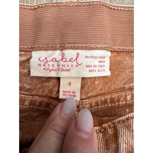 Isabel Maternity by Ingrid & Isabel Denim Shorts Sz 4 High Rise Pregnancy Brown