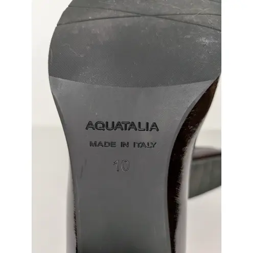 Aquatalia Burgundy Michelle Patent Leather Loafer Pumps Block Heel Women's 10