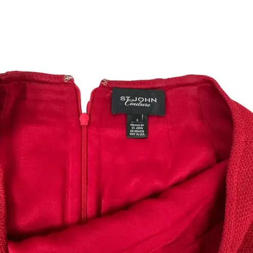 St. John Couture Red Knit Pencil Skirt Size 8 – Classic Santana Luxury Knit
