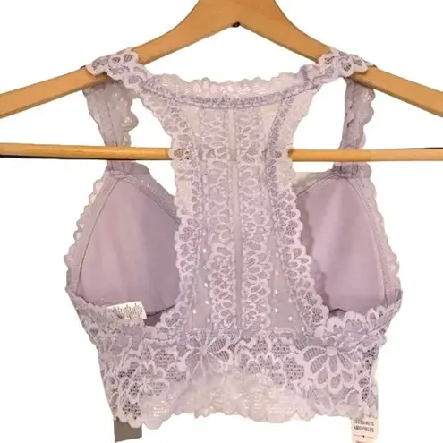 Aerie  Lavender Highlands Lace Longline Racerback Bralette XS Removable Pads