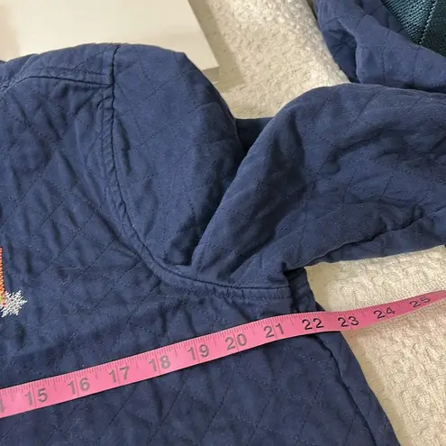 Breckenridge Navy Blue Embroidered Holiday Christmas Quilted Jacket Size Large