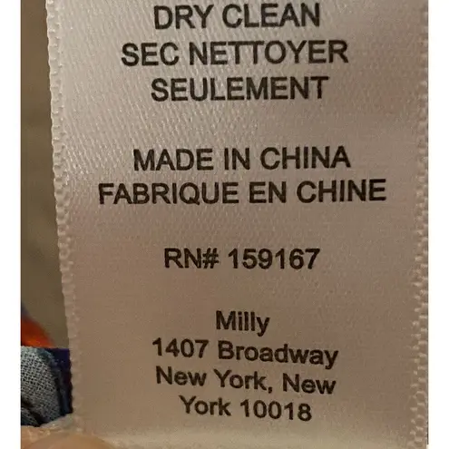 Milly $350 Women's Blue Wyatt Paint Floral Mini Skirt Size 10