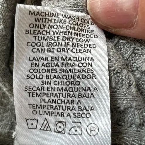 Chaser  Womens Gray Waffle Knit Thermal Top Button Long Sleeve Tunic Top …