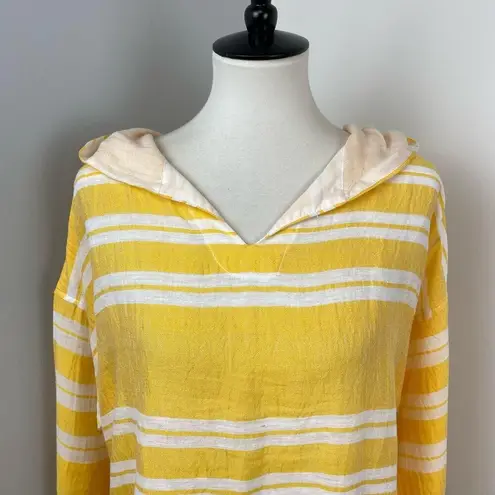 Lemlem NEW Golden Striped Doro Fringe Long Sleeve Hoodie Large