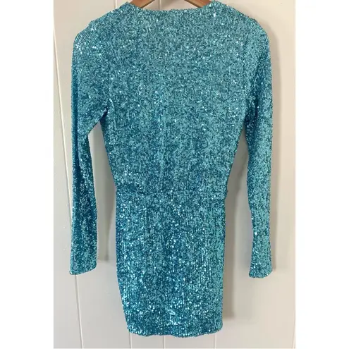 Show Me Your Mumu  Party Hop Sequin Dress in Frosty Blue Size X-Small NWT