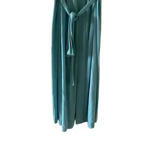 Națori Light Blue Soft Casual Loungewear Women’s Robe Tie Pockets SZ S # 1756