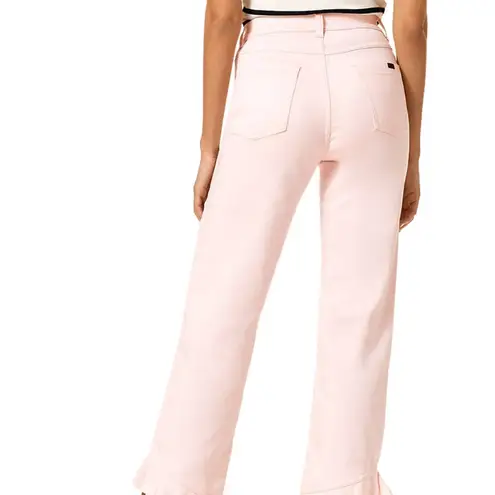 Hue Pink Ruffle Hem Women denim skimmer leggings